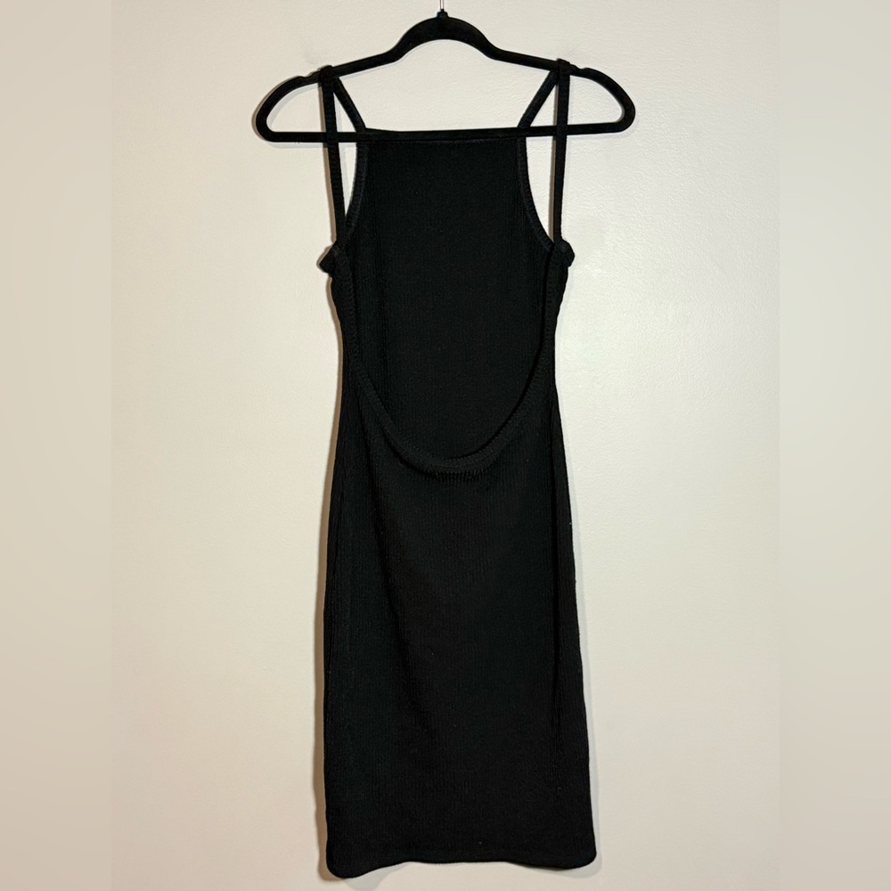 Community by Aritzia Ribbed Open-Back Midi Dress in Black, Size M